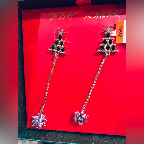 Betsey Johnson gold plated Christmas tree and pink rose gold ornament necklace - Picture 10 of 11